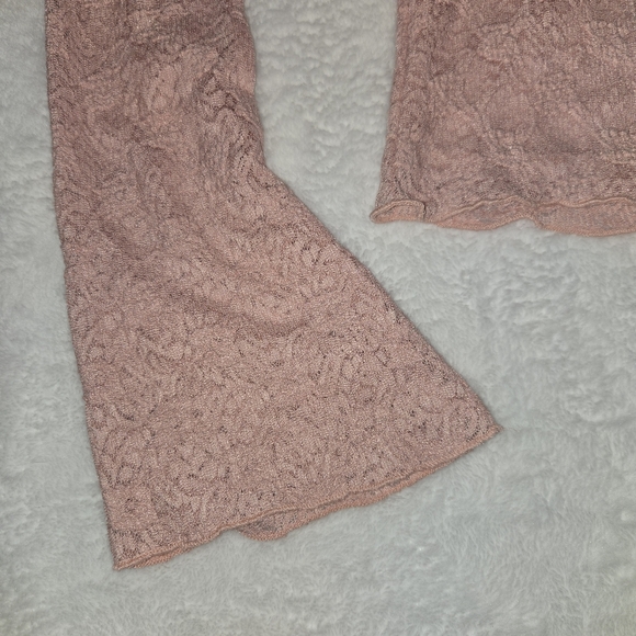 Pink Lace Bell Sleeve Top Y2K Coquette Fairycore Aesthetic [Small] - Picture 6 of 10